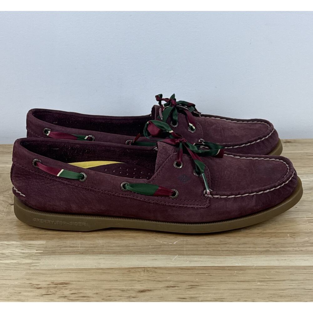 Sperry Topsider Women’s A/O 2-eye Leather Suede Burgundy Shoes Size 9